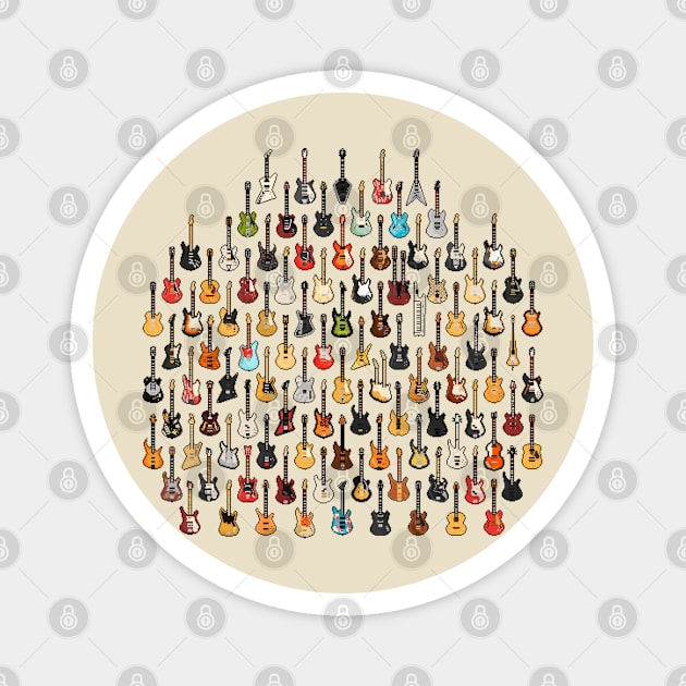 102 Pixel Guitars and Basses and a Keyboard Magnet by gkillerb